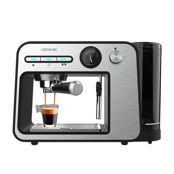 Cecotec Power Espresso 20 Square Pro Cafetera Expresso - 1450W - Presion de 20Bar - Deposito Extraible 1L - Vaporizador Orientable - Doble Salida de C 1