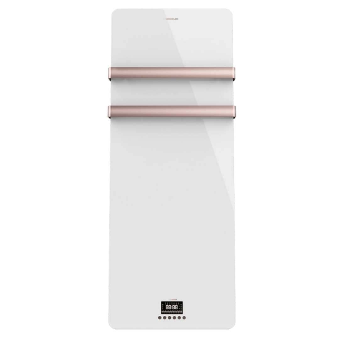 Cecotec ReadyWarm 9870 Toallero Electrico - 850W - Calefactor de Cristal - Pantalla LED Tactil - Temporizador Semanal - Proteccion IP24 - Moderno y El 1