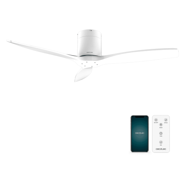 Cecotec EnergySilence Aero 5500 Aqua WhiteandWhite Connected Ventilador de Techo de 3 Aspas - 40W - Diametro de 52