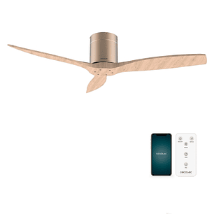 Cecotec EnergySilence Aero 5500 Aqua GoldWhiteWood Connected Ventilador de Techo de 3 Aspas - 40W - Diametro de 52