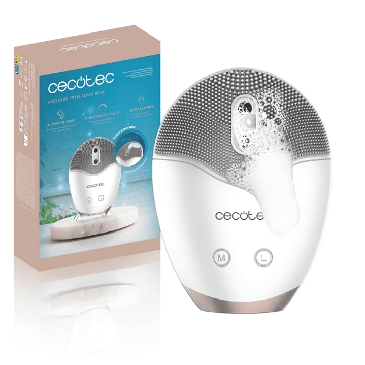 Cecotec FaceCare TotalClean Soft Limpiador Facial Ultrasonico - Generador de Jabon Automatico - Vibracion y Masaje - Velocidad Ajustable - 60min de Au 1