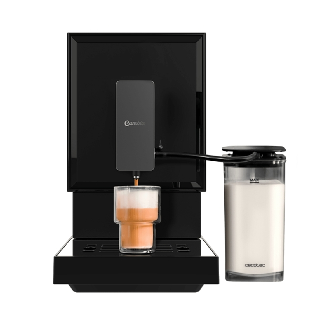 Cecotec Cremmaet Latte Cafetera Automatica Compacta - 1470W - Presion de 19bar - Deposito 150g Cafe - Tanque de Leche Extraible - Regulable en Altura  1