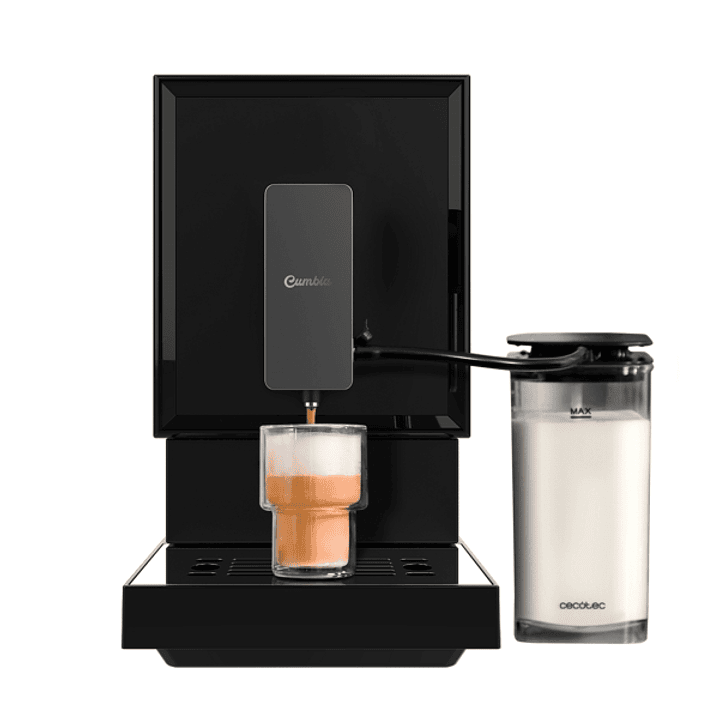 Cecotec Cremmaet Latte Cafetera Automatica Compacta - 1470W - Presion de 19bar - Deposito 150g Cafe - Tanque de Leche Extraible - Regulable en Altura  1