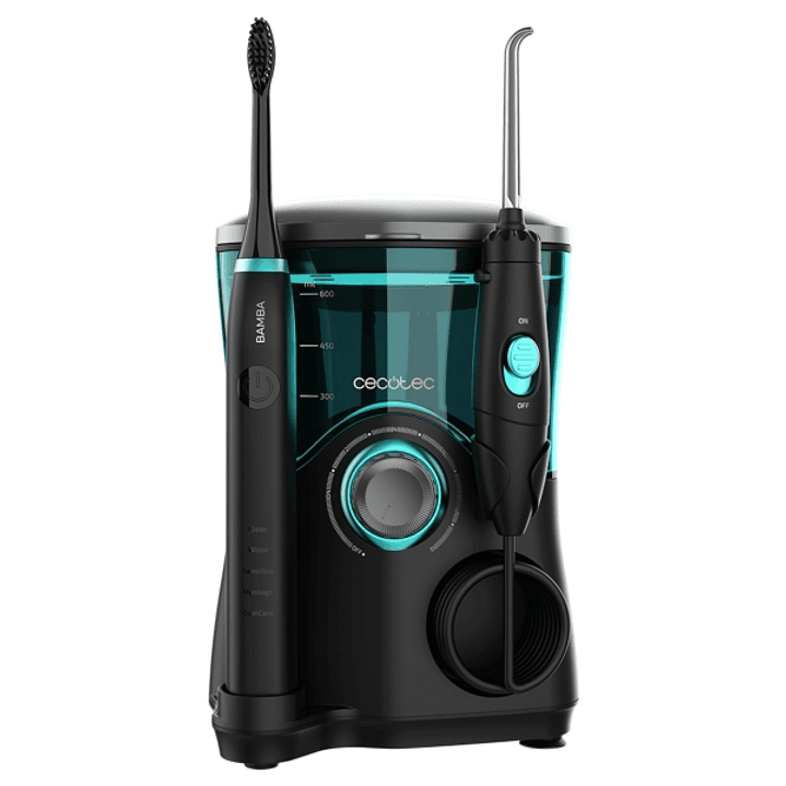 Cecotec Bamba ToothCare Jet Clean Estacion de Cuidado Dental con Irrigador y Cepillo - Deposito 600ml - 10 Niveles - 7 Boquillas Incluidas - Cepillo S 1