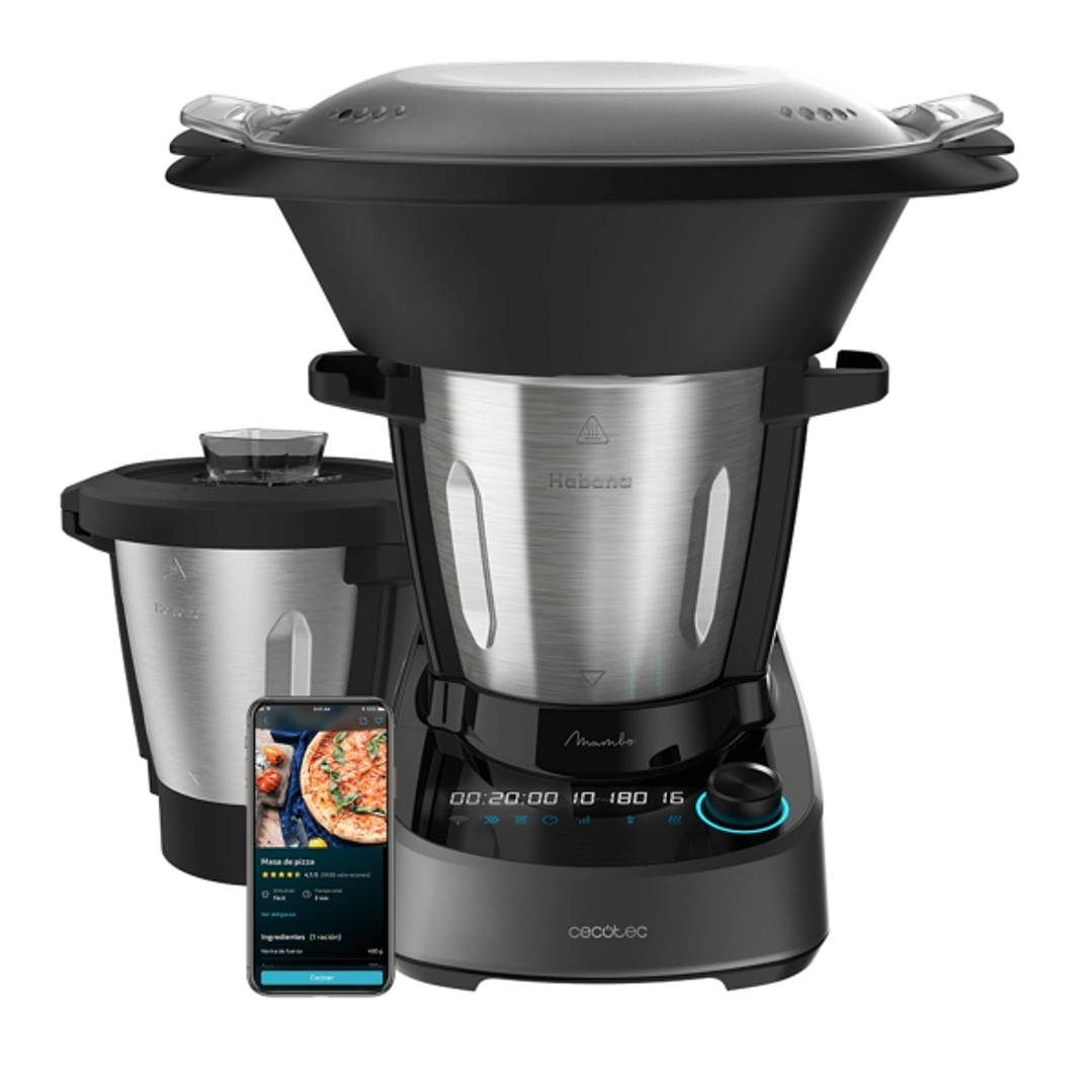 Cecotec Mambo 11090 Habana Robot de Cocina - 1600W - Funciones y Recetas Variadas - Autolimpieza - Jarra Cerramica Antiadherente - 4 Niveles Simultane 1