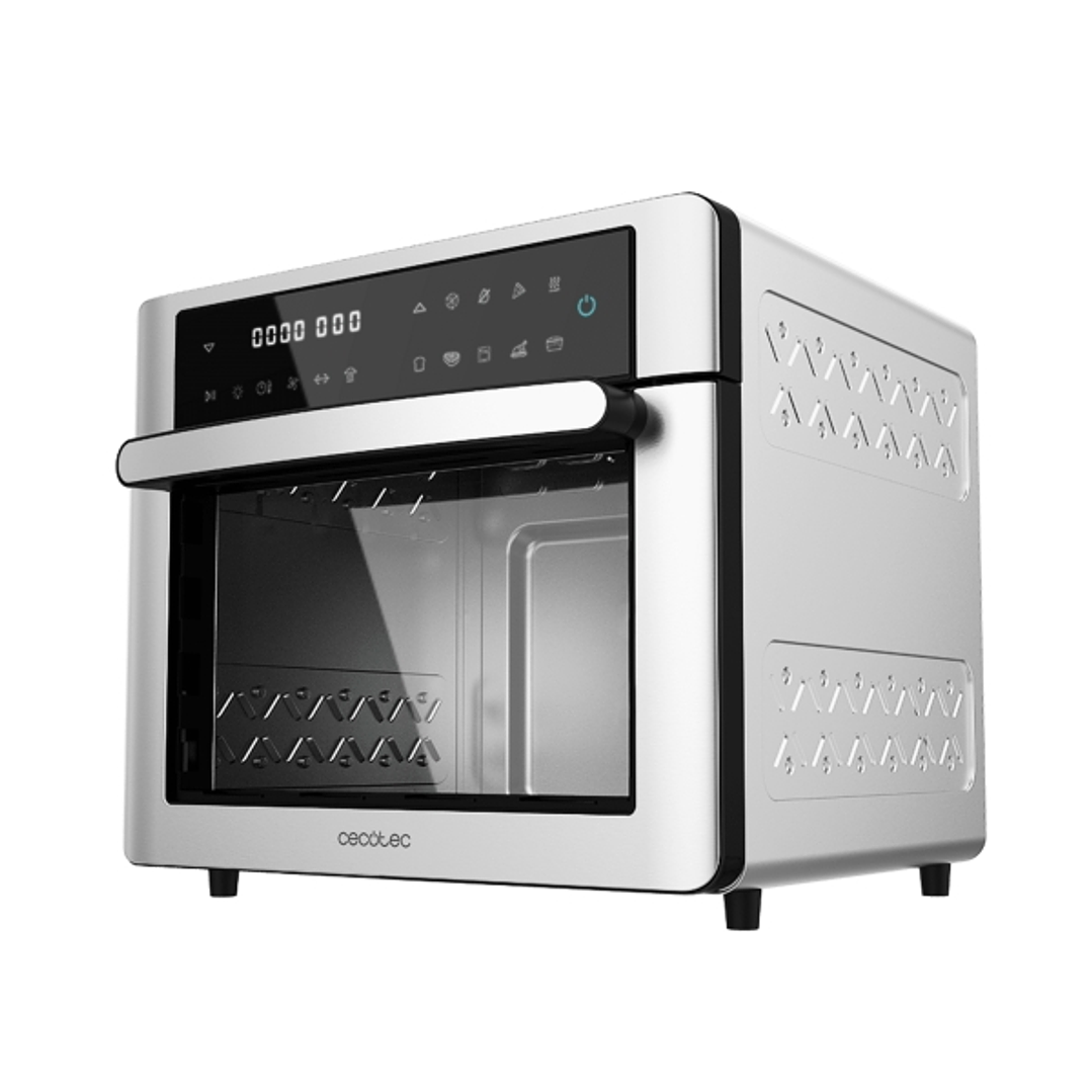 Cecotec Bake and Fry 3000 Touch Steel Horno de Sobremesa - 1600W - Capacidad 30L - Freidora de Aire - Pantalla Tactil - 9 Funciones - Cocina por Conve 1