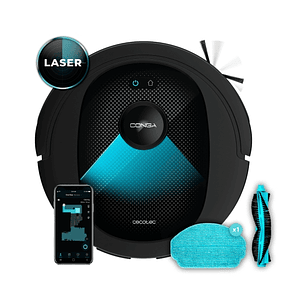 Cecotec Conga 7490 Ultimate X-Treme Robot Aspirador 4 en 1 - 4000Pa - Navegacion Laser - Autonomia hasta 120min - Control App - Capacidad 2L - 10 Modo