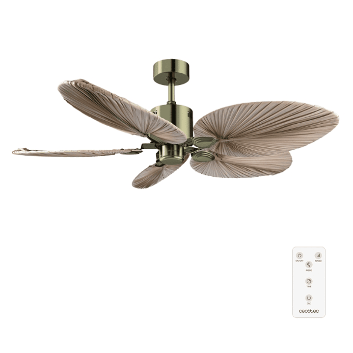Cecotec EnergySilence Aero 5200 Natural Palm Ventilador de Techo de 5 Aspas - 38W - Motor Dc - Diametro de 50