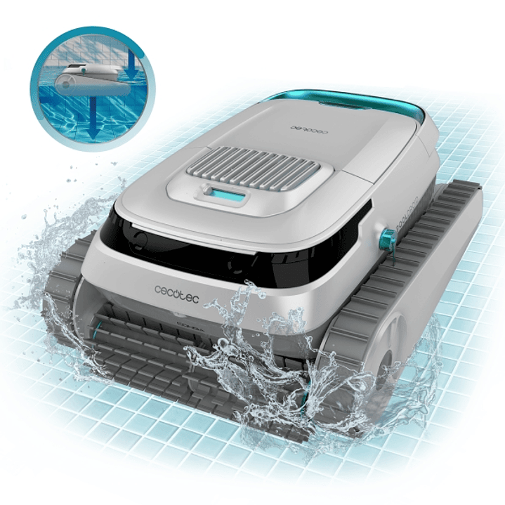 Cecotec Conga Pooldroid 5000 TotalClean Pearl Robot Limpiapiscinas hasta 100m2 - Succion 150 L/min - Autonomia 120min - Filtrado de 180mm - Deposito d 1