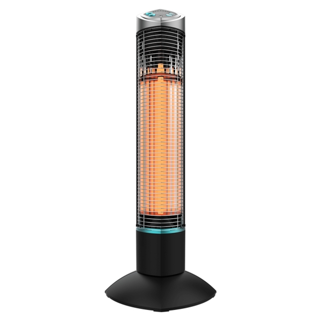 Cecotec ReadyWarm 1000 Power Tower Estufa Halogena de Torre para Exterior - 1000W - Proteccion IP55 - Oscilacion 90º - 2 Niveles de Calor - Temporizad 1