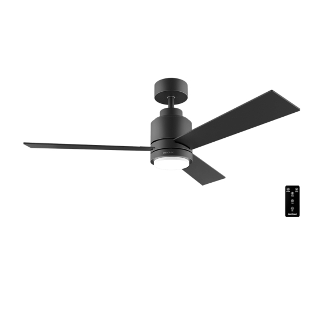 Cecotec EnergySilence Aero 4850 Style Black Ventilador de Techo con 3 Aspas y Luz Integrada - 30W - Diametro de 48