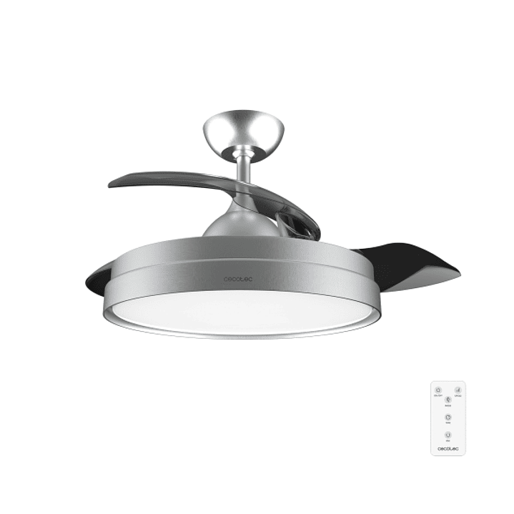 Cecotec EnergySilence Aero 4300 Invisible Steel Ventilador de Techo con Luz LED - 35W - 6 Velocidades - Aspas Retractiles - Mando a Distancia - Tempor 1