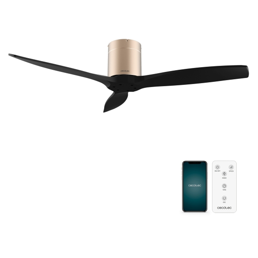 Cecotec EnergySilence Aero 5500 Aqua GoldBlack Connected Ventilador de Techo de 3 Aspas - 40W - Diametro de 52