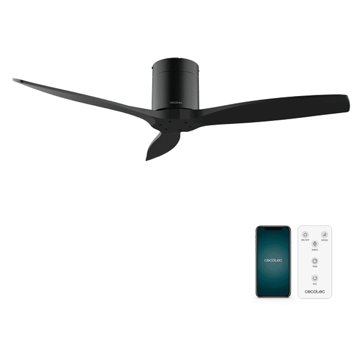 Cecotec EnergySilence Aero 5500 Aqua BlackandBlack Connected Ventilador de Techo de 3 Aspas - 40W - Diametro de 52