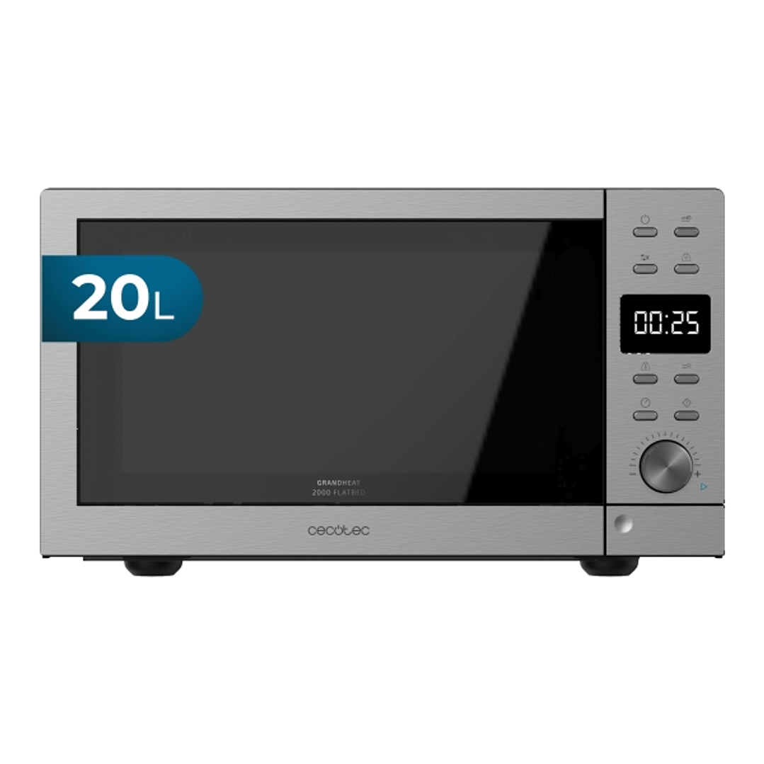 Cecotec GrandHeat 2000 Flatbed Microondas sin Plato - 700W - 6 Niveles - Capacidad 20L - 8 Funciones Preconfiguradas - Revestimiento Ceramico - Tempor 1