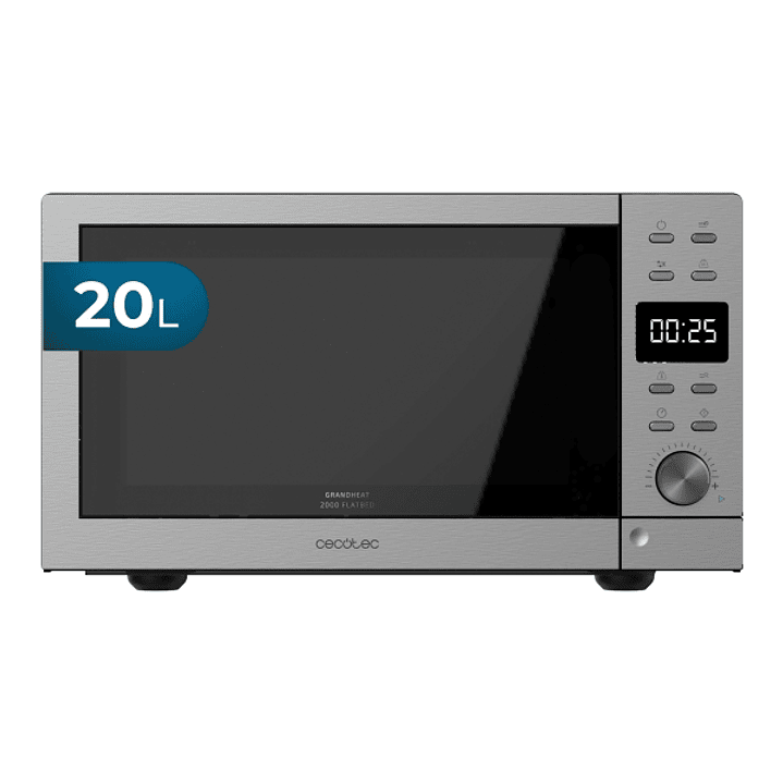 Cecotec GrandHeat 2000 Flatbed Microondas sin Plato - 700W - 6 Niveles - Capacidad 20L - 8 Funciones Preconfiguradas - Revestimiento Ceramico - Tempor 1