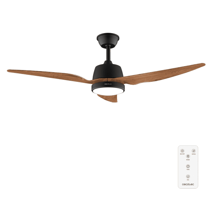 Cecotec EnergySilence Aero 5250 BlackWood Ventilador de Techo con 3 Aspas y Luz Integrada - 62W - Diametro de 48