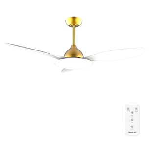 Cecotec EnergySilence 4800 Light GoldWhite Ventilador de Techo con 3 Aspas y Luz Integrada - 35W - Diametro de 48