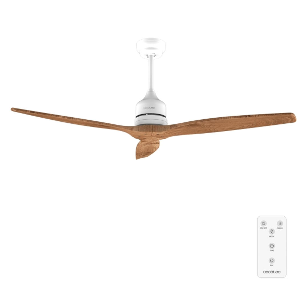 Cecotec EnergySilence Aero 5270 WhiteandBlackWood Ventilador de Techo de 3 Aspas de Madera - 40W - Diametro de 52