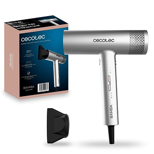 Cecotec Bamba IoniCare RockStar Aluminum Secador de Pelo - 2000W - Iones Negativos - Resistente e Impermeable - Boquilla de Precision - Control de Vel