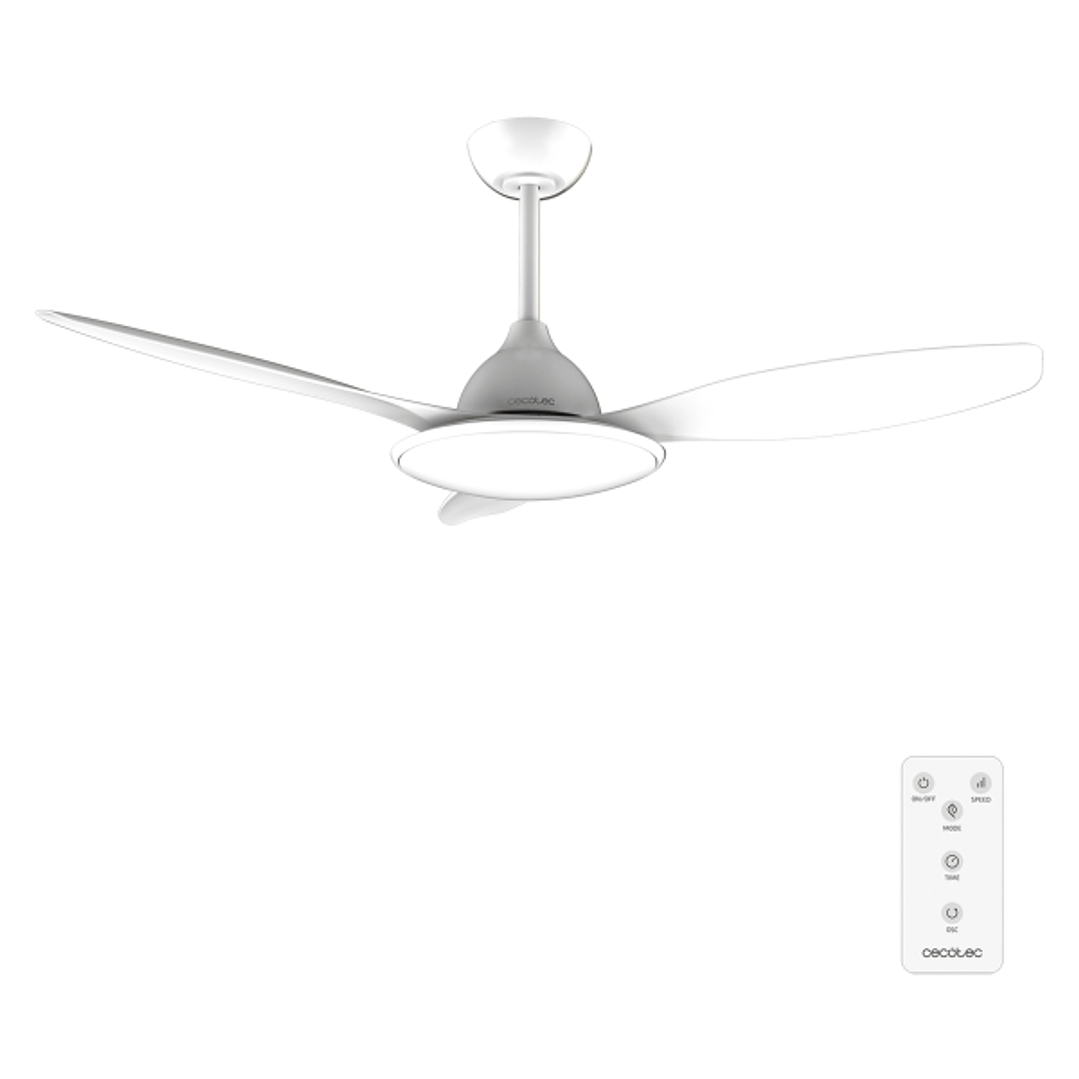 Cecotec EnergySilence 4800 Light White Ventilador de Techo con 3 Aspas y Luz - 35W - Diametro de 48
