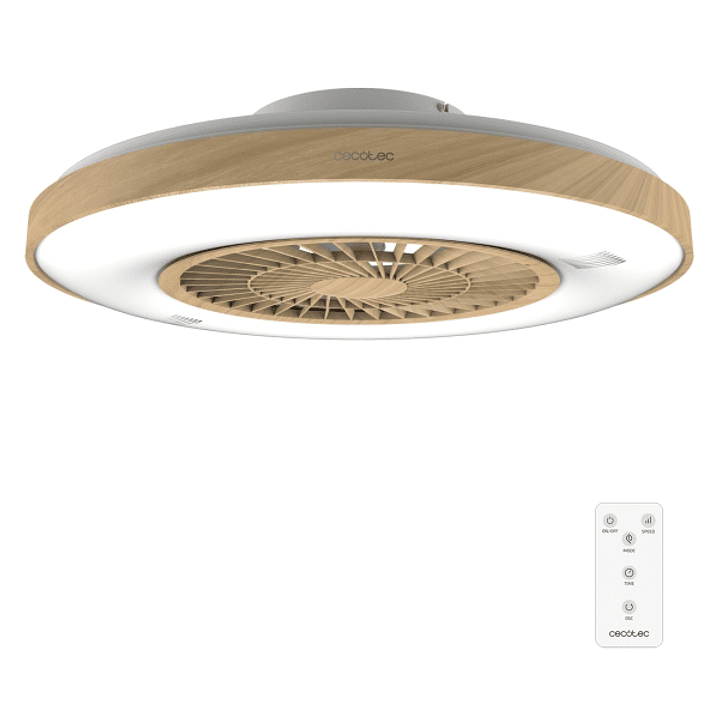 Cecotec EnergySilence LampAero 600 InsideWood Ventilador de Techo con 5 Aspas y Luz - 20W - 3 Tonos LED - Diametro de 24