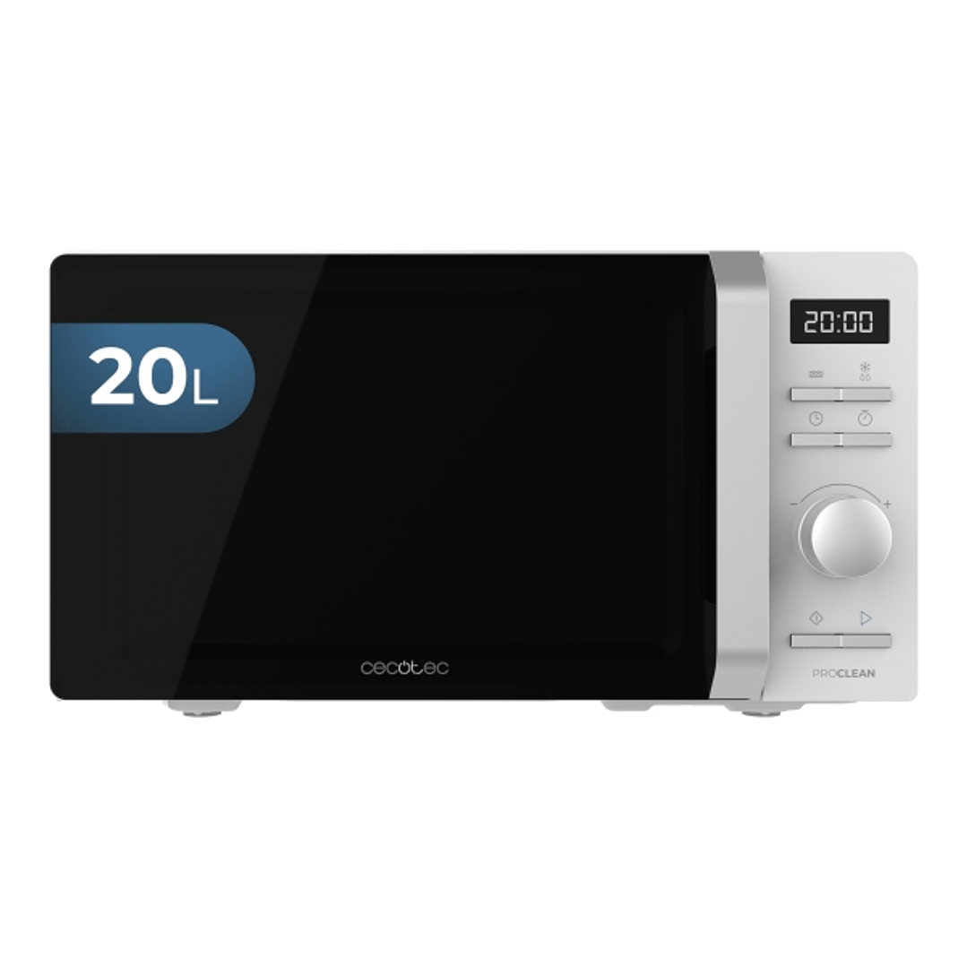 Cecotec ProClean 5010 Inverter Microondas - Potencia de 700W - Capacidad 20L - Plato de 245mm - Temporizador 30min - Programas Preconfigurados - Segur 1