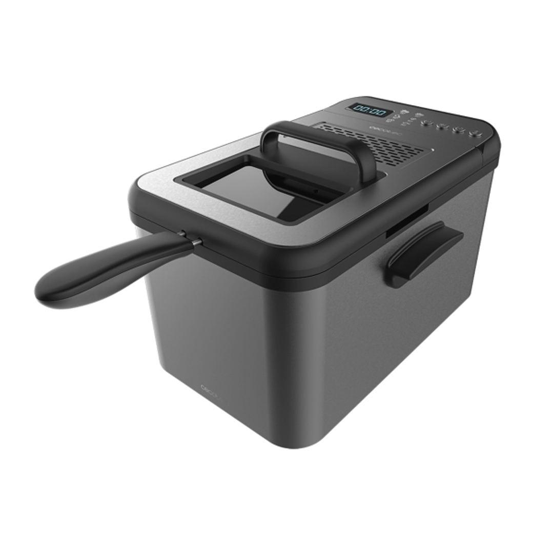 Cecotec Cleanfry Luxury 4000 Freidora Electrica - 3270W - Capacidad 4.2L - Pantalla Digital - 5 Programas Preconfigurados - Filtro Incluido - Tapa con 1
