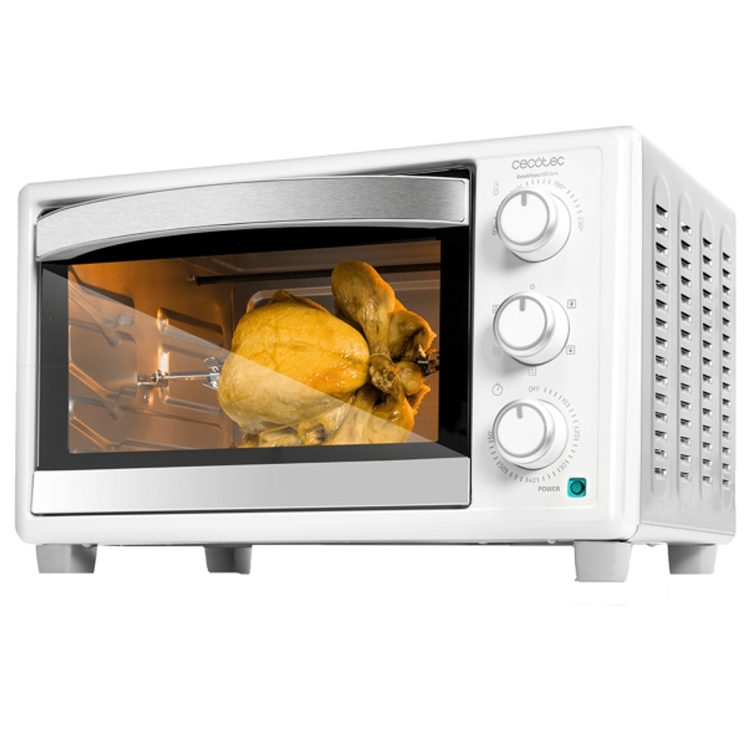 Cecotec Bake and Toast 3090 Gyro Horno de Sobremesa - 1500W - Capacidad de 30L - Rustidor Giratorio - Conveccion - Puerta Doble de Cristal - Luz Inter 1