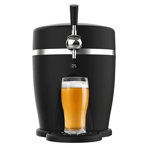 Cecotec BeerFlow 5000 Dispensador de Cerveza - 60W - Temperatura Ajustable de 3 a 6°C - Compatible con Barriles de 5L - Bandeja y Asa Extraibles - Ind