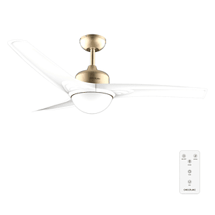 Cecotec EnergySilence Aero 560 GoldWhite Ventilador de Techo con 3 Aspas y Luz Integrada - 60W - Diametro de 52