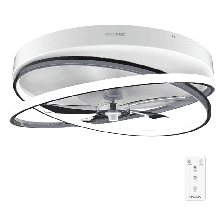 Cecotec EnergySilence LampAero 600 FlowLight Ventilador de Techo con 5 Aspas y Luz - 20W - Aro LED con 3 Tonos - Diametro de 24