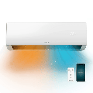 Cecotec AirClima 12000 Aire Acondicionado Split - 3000 Frigorias - Capacidad 12000 BTU - Bomba de Calor - Sistema Inverter - Control WiFi - Pantalla L