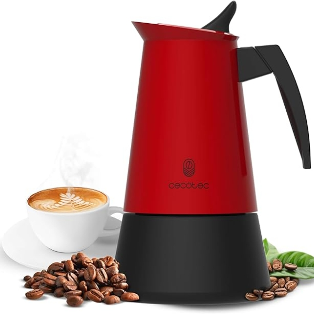 Cecotec Piccolina 600 Cafetera Italiana para 6 Tazas de Acero Inoxidable - Capacidad de 300ml - Junta de Silicona - Compatible con Todo Tipo de Cocina 1
