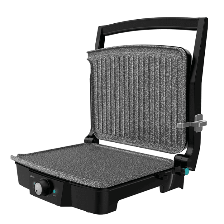 Cecotec Rock’nGrill 2000 Stone Ceramic MixandGrill Parrilla Electrica - 2000W - Antiadherente - Grill y Plancha - Apertura 180º - Bandejas Recogegrasa 1