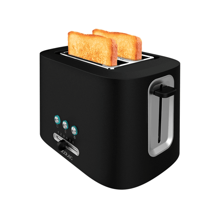 Cecotec Toast and Taste 9000 Double Tostadora de Doble Ranura Extra Ancha - 980W - Acero Inoxidable - 3 Funciones Preconfiguradas - Calienta Panecillo 1