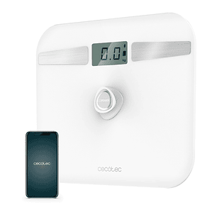 Cecotec Surface Precision 10200 Smart Healthy White Bascula Corporal hasta 180kg - Energia sin Pilas - Bluetooth - 4 Sensores - Cristal Templado - Pat