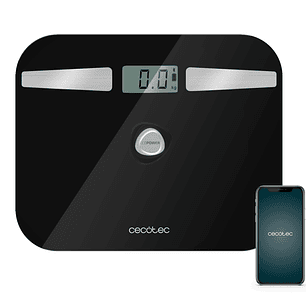 Cecotec Surface Precision 10200 Smart Healthy Black Bascula Corporal hasta 180kg - Energia sin Pilas - Bluetooth - 4 Sensores - Cristal Templado - Pat