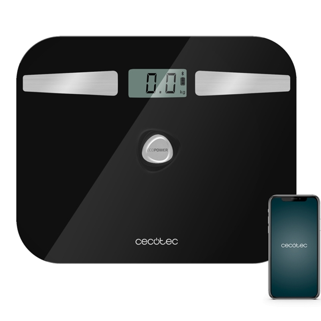 Cecotec Surface Precision 10200 Smart Healthy Black Bascula Corporal hasta 180kg - Energia sin Pilas - Bluetooth - 4 Sensores - Cristal Templado - Pat 1