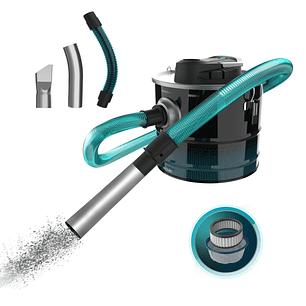Cecotec Conga Ash 3000 Home Aspirador de Cenizas - 1000W - Capacidad 15L - Succion 15kPa - Tubo Reforzado Metalico - Deposito Acero Inoxidable - Boqui
