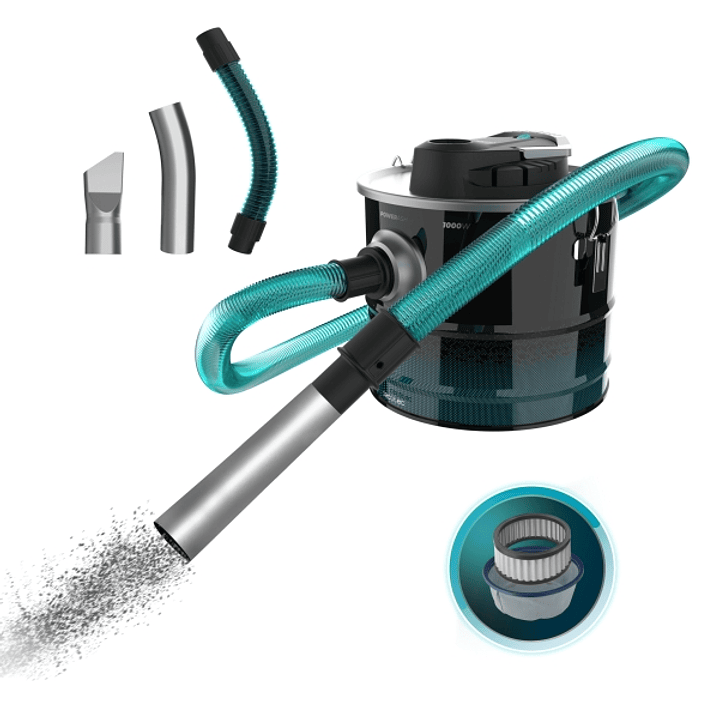 Cecotec Conga Ash 3000 Home Aspirador de Cenizas - 1000W - Capacidad 15L - Succion 15kPa - Tubo Reforzado Metalico - Deposito Acero Inoxidable - Boqui 1