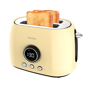Cecotec ClassicToast 8000 Tostadora de Doble Ranura - 800W - Pantalla Digital - Ranura Ancha - 3 Funciones - Calienta Panecillos - 6 Niveles - Extra E