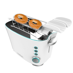 Cecotec Toast and Taste DoubleW Tostadora de Doble Ranura - 650W - Ranura Ancha - Pinzas para Tostadas - 7 Niveles - Funciones Descongelar y Recalenta
