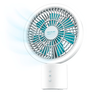 Cecotec EnergySilence 8000 Portable Light Desk Ventilador de Sobremesa Inalabrico - Bateria de 8000mAh - Oscilacion 360º - 3 Tonos LED - 4 Velocidades