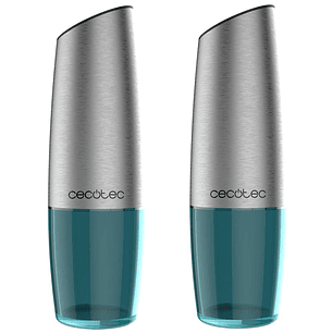 Cecotec InstantMill Gravity Duo Pack de 2 Molinillos Electricos de Especias - Cuerpo de Acero Inoxidable - Mecanismo Ajustable - Ventanas de Acrilico 