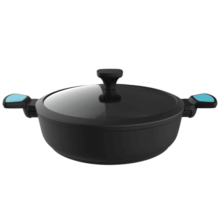 Cecotec Polka Platinum Thunder Cacerola de Aluminio Forjado de 28cm - Capacidad de 4L - Revestimiento Teflon Antiadherente - Apto para Lavavajillas -  1