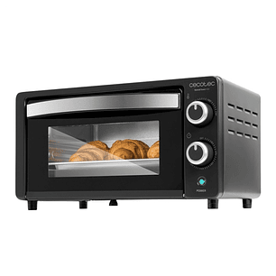 Cecotec Bake and Toast 1090 Horno de Sobremesa - 1000W - Capacidad de 10L - Temporizador - Puerta Doble Cristal - Resistencias de Cuarzo - Temperatura