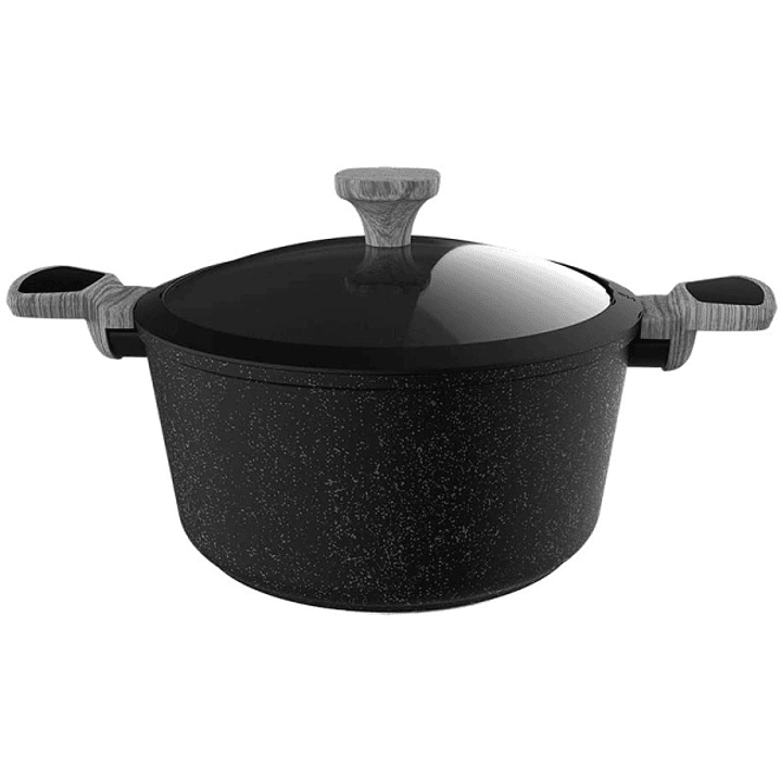 Cecotec Polka Exclusive Wood and Rock Olla de Aluminio Forjado de 24cm - Teflon Antiadherente - Compatible con Induccion - Fondo Difusor Ecoheat - Apt 1