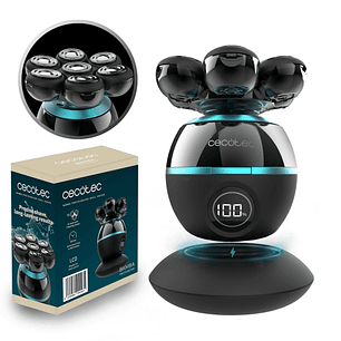 Cecotec Bamba PrecisionCare Skull Shaver Afeitadora Inalambrica para Cabeza - 7 Cuchillas Flotantes - Pantalla de Bateria - Base de Carga - Autonomia 