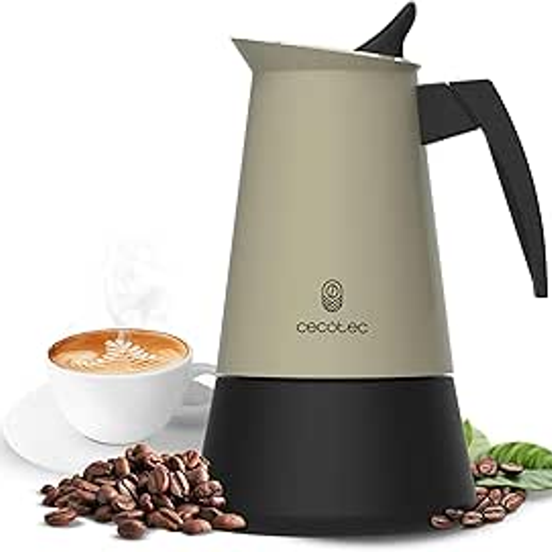 Cecotec Piccolina 600 Cafetera Italiana para 6 Tazas de Acero Inoxidable - Capacidad de 300ml - Junta de Silicona - Compatible con Todo Tipo de Cocina 1